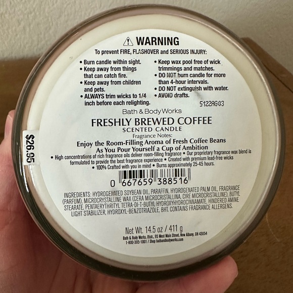 X2 Bath & Body Works FRESHLY BREWED COFFEE 3 wick Candles NEW